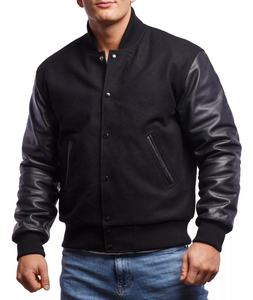 Chaqueta Bomber Varsity con Capucha de Diseño Geométrico Personalizado de Alta Calidad, Unisex, de Lana, para Invierno - Product Image 1