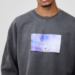 Sweat-shirt à col rond de marque de mode, manches longues, pour l'automne et l'hiver, effet délavé à l'acide, vente en gros - Product Image 5