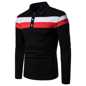 Camisetas Polo de Golf para Hombre, de Algodón y Elastano, con Bloques de Color y Logotipo Personalizado, de Alta Calidad, Venta al Por Mayor del Fabricante - Product Image 1