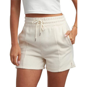 Pantalones Cortos de Yoga y Pilates para Mujer, Cintura Alta, Forro Polar, Bolsillos Laterales, Cordón Ajustable, Cintura Elástica, Corte Holgado, Ropa Informal - Product Image 1