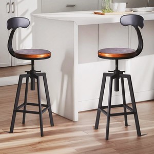 Tabourets de bar industriels en bois de sapin avec pieds en métal - Vente en gros depuis l'Inde - Product Image 4