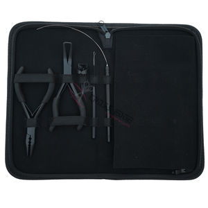 Kit d'outils pour extensions capillaires noires de salon : Pince à micro-perles, Pince à sertir à 2 trous, Outil à boucle de fil, Peigne à queue de cheveux, Pinces de sectionnement - Product Image 5
