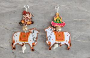 Decoración Colgante de Ganesha y Lakshmi con Forma de Vaca, Toran Tradicional Indio para Puerta, Decoración de Pared para Sala de Pooja, Adorno Vastu Colgante - Product Image 2