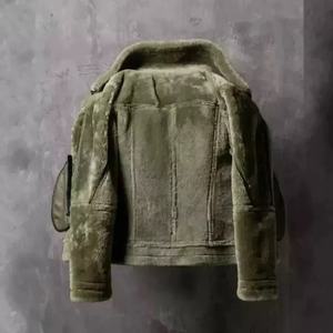 Chaqueta de Piloto Aviador para Hombre, Diseño de Diseñador, Piel de Oveja Auténtica, Chaqueta de Piel de Oveja RAF de Primera Calidad con Doble Cuello - Product Image 4