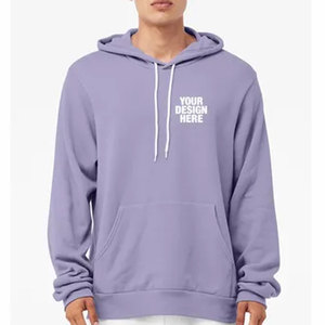 80% Cotton 20% Polyester Fleece Sweatshirts Custom Hoodie Tri-blend Fleece Hooded Sweatshirt Solid Hoodies - Product Image 5