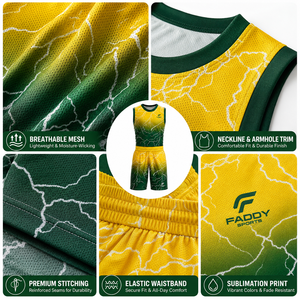 Uniforme de basket-ball personnalisé par sublimation, respirant, ensemble maillot et short de basket-ball pour hommes, vêtements de sport professionnels pour équipe, tenue d'entraînement - Product Image 4