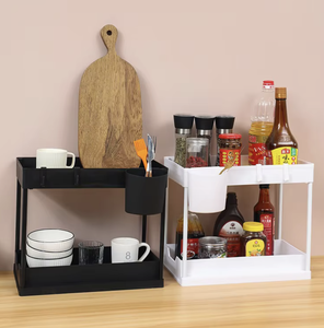 OEM/ODM Vietnam 2 Tier Adjustable Carbon Steel <b>Dish</b> <b>Rack</b> Cabinet Organizer Kitchen Bathroom Storage Shelf - Product Image 3