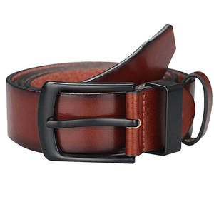 Ceinture en cuir raffiné pour un look business décontracté, logo personnalisé imprimé, cuir véritable léger - Product Image 1