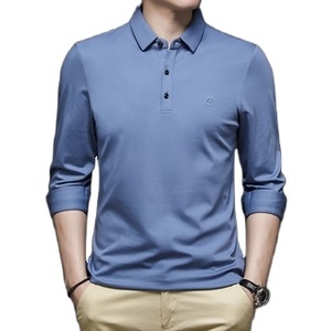 Polo à manches longues pour hommes, Design décontracté, Logo personnalisé, couleur unie, qualité pour hommes - Product Image 2