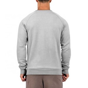 Sudadera Gris para Hombre, Cuello Redondo, Manga Raglán, con Bolsillo Delantero, Corte Regular, Tejido de Algodón, Estilo Casual para Otoño, Todas las Tallas - Product Image 2