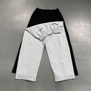 Pantalon de survêtement unisexe surdimensionné personnalisé, coupe droite large et ample, en tissu épais, pour le loungewear - Product Image 6