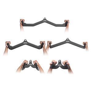 Accessoires de tirage latéral pour machine à câble, barres T et V pour la remise en forme, ensemble de 5 barres de tirage triceps, entraînement de force du dos, revêtement en caoutchouc - Product Image 1