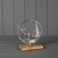 Sculpture métallique sur base en bois moderne, pièce d'art raffinée pour la maison, le salon, le bureau et la décoration de table, abstrait en bois