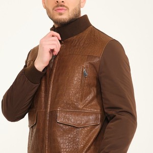 Veste en cuir pour homme avec motif python, cuir véritable de qualité supérieure, veste de motard élégante, veste pour homme sur mesure, OEM, vente en gros, export - Product Image 2