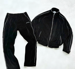 Conjunto Deportivo de Terciopelo con Capucha Unisex para Maternidad, Tallas Grandes, Logotipo Personalizado, Traje de Jogging para Hombre, 2 Piezas, Transpirable - Product Image 1
