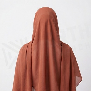 Hiyab de Chifón de Color Sólido para Mujer, Transpirable, para Uso Diario, Pañuelo Étnico de Oriente Medio - Product Image 2