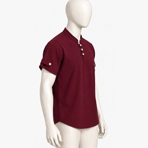Camisetas de Alta Calidad para Hombre, Color Granate Sólido, Manga Corta, Transpirables, Listas para Usar, Corte Regular, Tejido Informal - Product Image 2
