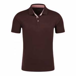 Polo de Punto de Manga Corta para Hombre, Color Marrón Oscuro, Estilo Casual, Corte Regular, Diseño con Botones al Frente - Product Image 1