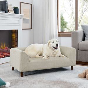 Modern Rectangular Pet <b>Sofa</b> with Backrest Armrests Soft Cushion Comfortable for Medium to Large <b>Dogs</b> Pet Houses & Furniture - Product Image 1