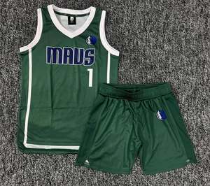 Ensemble de maillots de basket-ball pour hommes HAQ MEHARBAN SPORTS, vert, col en V, sans manches, sublimé, respirant, en maille, uniformes 100% polyester - Product Image 6