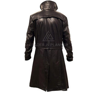 Abrigo de cuero genuino para hombre OEM, corte clásico ajustado, abrigo de invierno de cuero hecho en Pakistán. - Product Image 3