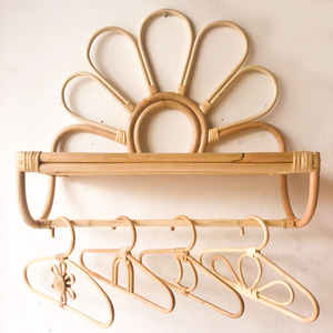 Decorative Natural Flower Shaped Shelf Display Rattan <b>Wicker</b> <b>Decor</b> Shelves for Retail Store - Product Image 2