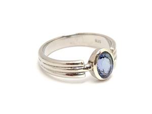 Anillo de Plata con Tanzanita Natural, Anillo de Piedra de Nacimiento de Diciembre, Regalo de Cumpleaños, Aniversario, para Damas de Honor, Anillo Unisex - Product Image 3