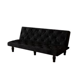 Divano Letto in Velluto Nero da 66 Pollici, Elegante Trasformazione in Letto per Soggiorni Familiari e Appartamenti, Trasformazioni Eleganti nelle Camere da Letto - Product Image 6