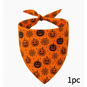 Bandanas d'Halloween pour chiens et chats, foulard imprimé citrouille effrayante, accessoire de costume personnalisé en gros - Product Image 3