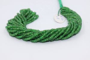 Cuentas de Rondelle lisas de tsavorita de 2,5-4mm de calidad AAA, cuentas lisas de 16 pulgadas, hebra de piedras preciosas naturales para la fabricación de joyas - Product Image 4