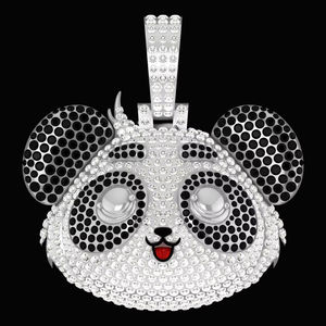 Iced Out Panda Pendant 925 Silver VVS Moissanite Pendant Hip Hop Pendant Rapper Bling Pendant For Men's Pass Diamond Tester - Product Image 4
