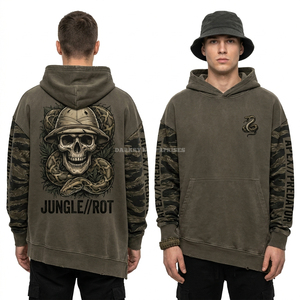 เสื้อฮู้ดดี้ผ้าฟลีซหนา 400GSM แบบขายส่ง ออกแบบสตรีทแวร์ได้ตามต้องการ คุณภาพสูง เสื้อกันหนาวมีฮู้ดผ้าฝ้ายสำหรับผู้ชาย - Product Image 6