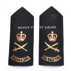 Australian epaulette shoulder badge high quality stitched patch for uniforms with metal button and clean finish design - Product Image 5