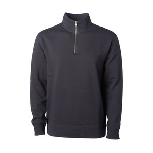 Sudadera de hombre con cremallera corta, estilo casual, forro polar de peso medio, cuello simulado moderno, estilo chaqueta de otoño, cómoda, negra lisa, talla XL - Product Image 1