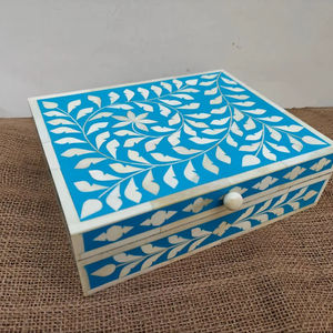 Caja de Joyería Decorativa Hecha a Mano con Diseño Marroquí de Flor de Amor con Incrustaciones de Hueso Ecológica, Decoración para Mesa del Hogar, Año Nuevo - Product Image 1