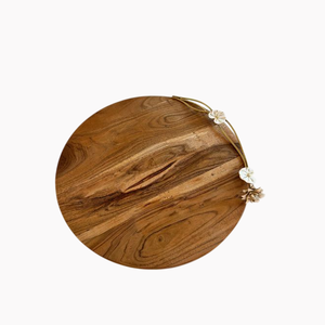 Plateau de service pour thé, café et biscuits, en bois naturel antique avec poignée en métal, pour la maison et la cuisine, en promotion - Product Image 2