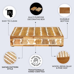 Luxury Bone Inlay Jewelry Box with Lid Decorative <b>Storage</b> Box for Accessories - Product Image 2