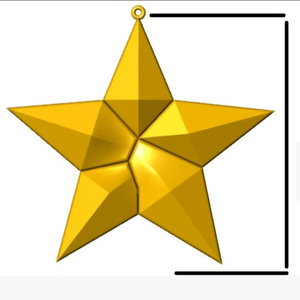 Colgante de Estrella de 5 Puntas Chapado en Oro, 38mm, Gran Colgante de Estrella de Latón para Fabricación de Joyas, DIY - Product Image 1