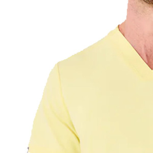 Uniforme Médico para Hombre, Camiseta de Trabajo con Cuello en V, Manga Corta, Color Amarillo Sólido, con Bolsillos - Product Image 6