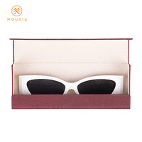 Étui à lunettes en PU résistant à la pression, unisexe, avec impression personnalisée, boîte de rangement simple pour lunettes de soleil, vente en gros