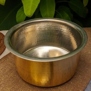 Bol de service en cuivre de qualité alimentaire avec doublure en acier inoxydable, fait main, pour restaurant, maison, hôtel, vaisselle de table - Product Image 4