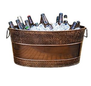 Cubo de hielo de cobre rosa con aislamiento de doble pared para fiestas, cubo de vino grande con asas - Product Image 4