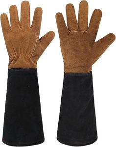 Gants de jardinage anti-épines pour hommes et femmes, en cuir de vachette pleine fleur - Product Image 1