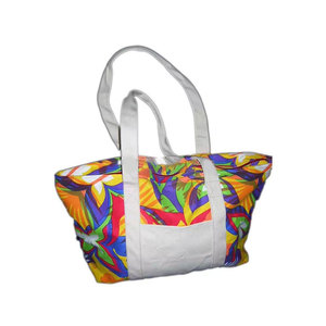 Sac fourre-tout en toile de coton imprimé sur mesure, motif géométrique, réutilisable, recyclable, avec logo personnalisé, sac de shopping écologique - Product Image 1