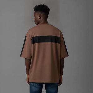 Camisetas al por mayor con logo personalizado, extragrandes, para hombre, 100% algodón, de alta densidad, estilo urbano, hip hop, con hombros caídos, a bajo precio. - Product Image 2