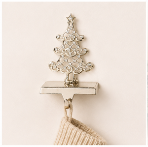 Wholesale Silver Crystal Christmas Tree <b>Stocking</b> <b>Holder</b> Heavy Duty Metal Mantle Hanger With Jeweled Details For Festive Holiday - Product Image 2