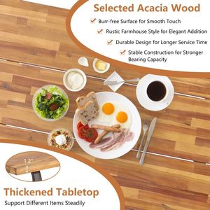 Outdoor 6-Person Picnic <b>Table</b> and <b>Bench</b> <b>Set</b> with 2-Inch Umbrella Hole for Picnics and Gatherings - Product Image 4