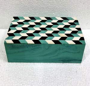 AL MALIK CRAFT Wooden Storage <b>Box</b> Rectangular Gray with White <b>Floral</b> Inlay Pattern Jewelry Organizers 0-1L Capacity Christmas - Product Image 4