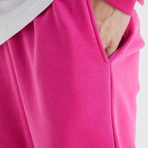 Unisex <b>Pink</b> Hooded <b>Tracksuit</b> Solid Color Casual Regular Fit Full Length Fleece Sweatshirt Pants <b>Set</b> Breathable Quick Dry Winter - Product Image 6