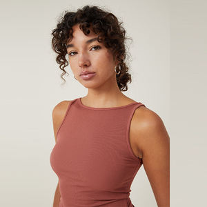 Camisetas sin Mangas para Mujer, Diseño Personalizado OEM, Ajustadas, de Verano, 100% Algodón Elástico, Ligeras y a la Moda, Gran Venta - Product Image 6